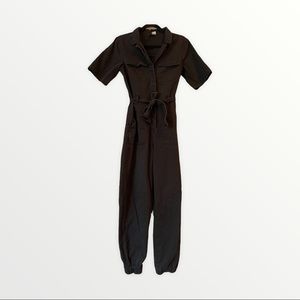 H&M Black Short Sleeve Jumpsuit